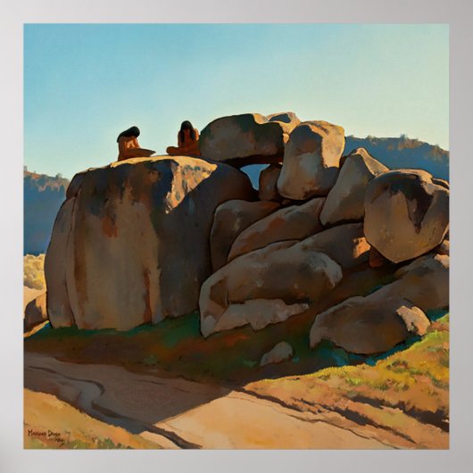 “Neolithische Middag” van Maynard Dixon Poster (Voorkant)