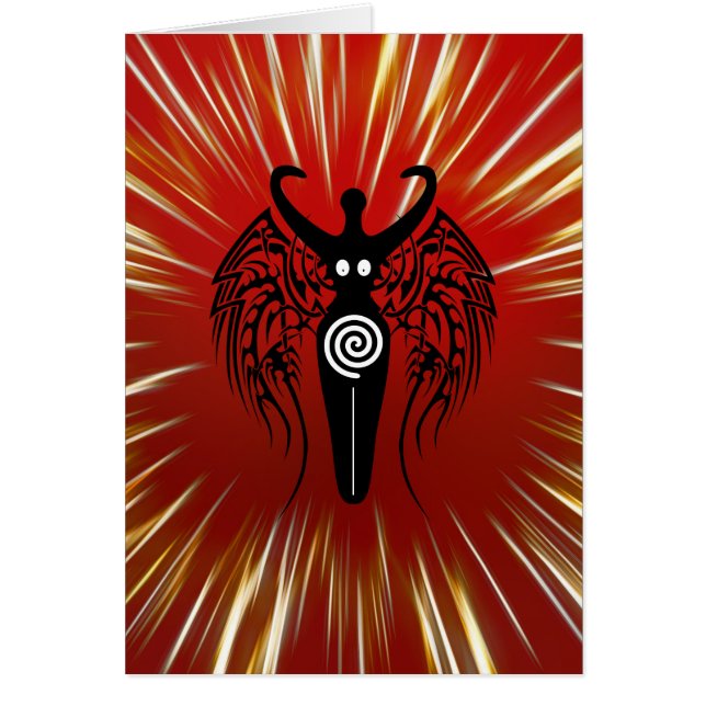 Neolithische Natuur godin met stammenvleugels! (Voorkant)