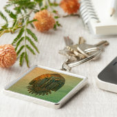 Neometacanthus Fossil Trilobite Sleutelhanger (Zijkant)