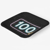 Neon 100ste verjaardag bord op baksteen (Gebogen)