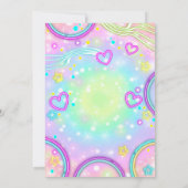 Neon 10e verjaardag uitnodiging dubbele cijfers (Achterkant)