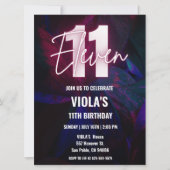 Neon 11e verjaardag kaart (Voorkant)