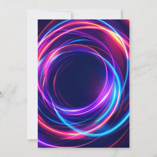 Neon 14e verjaardag uitnodiging (Achterkant)