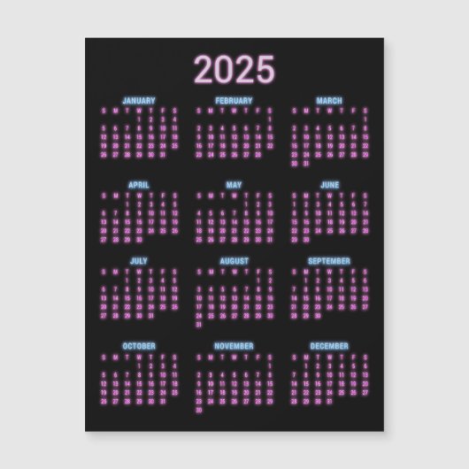 Neon 2025 kalender (Voorkant)