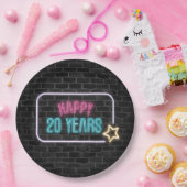 Neon 20th Birthday Marquee op Bord voor brick Pape (Feest)