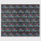 Neon 20th Birthday Marquee op Brick Wrapping Paper Cadeaupapier (Vlak)