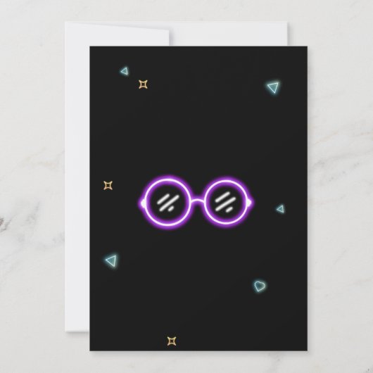 Neon 21e verjaardag uitnodiging (Achterkant)