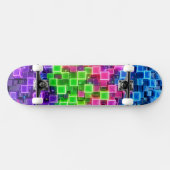 Neon 3D Kubus Skateboard - Elektrisch Blauw Roze (Horizontaal)