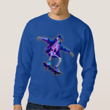 Neon 3D Skelet Skateboarden – Grappige Streetwear 