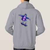 Neon 3D Skeleton Skateboarding – Funny Streetwear  Hoodie (Achterkant)