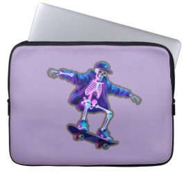 Neon 3D Skeleton Skateboarding – Funny Streetwear  Laptop Sleeve