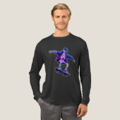 Neon 3D Skeleton Skateboarding – Funny Streetwear  Tri-Blend Shirt (Voorkant)