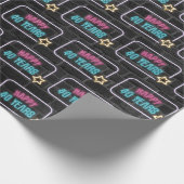 Neon 40th Birthday Marquee op Brick Wrapping Paper Cadeaupapier (Hoek)