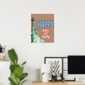 Neon 4 juli Liberty Beeld  Poster (Thuiskantoor)