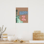 Neon 4 juli Liberty Beeld  Poster (Keuken)
