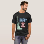 Neon 4 juli Liberty beeld T-shirt (Voorkant volledig)