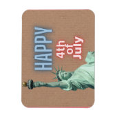 Neon 4 juli Liberty-standbeeld Magneet (Verticaal)