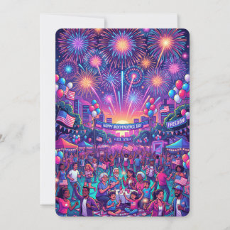 Neon 4 juli Onafhankelijkheidsdag viering Kaart