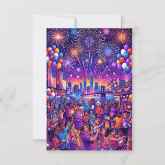 Neon 4 juli Onafhankelijkheidsdag viering Kaart