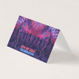 Neon 4 juli viering dansfeest kaart