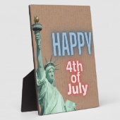 Neon 4 juli Vrijheidsbeeld Tabletop Fotoplaat (Zijkant)
