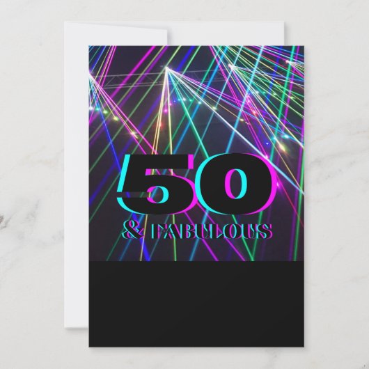 Neon 50th Birthday Party Kaart (Voorkant)