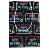Neon 65th Birthday Sign On Brick Medium Gift Bag Medium Cadeauzakje (Voorkant)