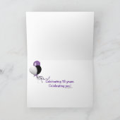 neon 75e verjaardag en ballon in vuurwerk kaart (Binnen)