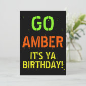 Neon 80's|90's Flashback Hip Hop Birthday Foto Kaart (Staand voorkant)