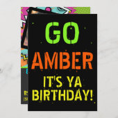 Neon 80's|90's Flashback Hip Hop Birthday Foto Kaart (Voorkant / Achterkant)