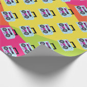 Neon 80s 90s Throw Back Music Wrapping Paper Cadeaupapier (Hoek)
