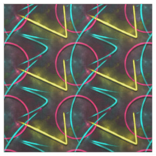 Neon 80s Abstract geometrisch patroon Stof