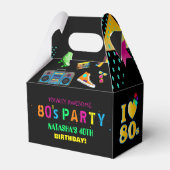 Neon 80's Birthday Party Personalized Bedankdoosjes (Voorkant Zijde)