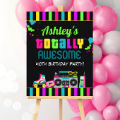 Neon 80s Birthday Party Sign Poster