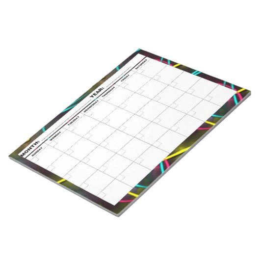 Neon 80s Blank Agenda Notitieblok (Schuin)