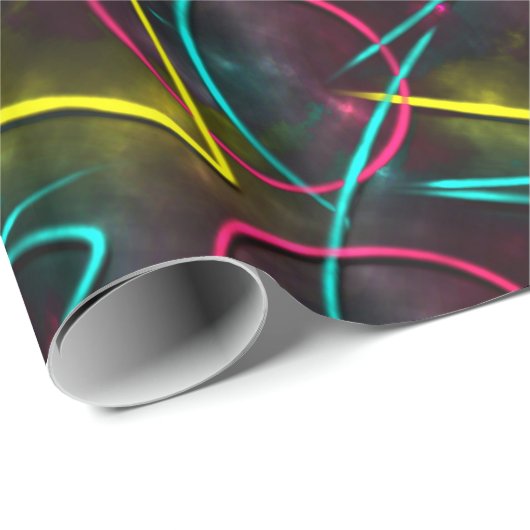 Neon 80s Gift Wrap Cadeaupapier (Rol Hoek)