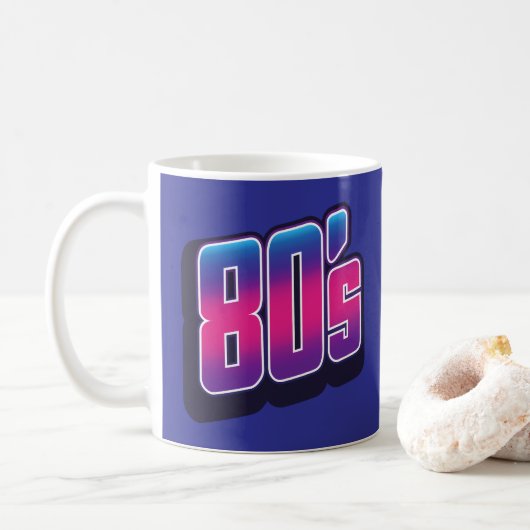 Neon 80's koffiemok (Met donut)