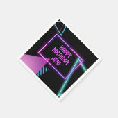 Neon 80s Party Editable Napkins 80s themapark Servet (Hoek)