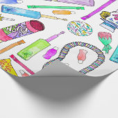 Neon 80's Retro Funny Snoep Pattern Cadeaupapier (Hoek)