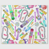 Neon 80's Retro Funny Snoep Pattern Cadeaupapier (Vlak)