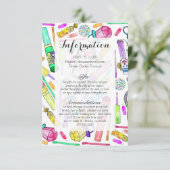 Neon 80's Retro Funny Snoep Pattern Informatiekaartje (Staand voorkant)