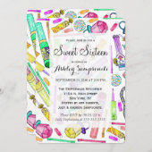 Neon 80's Retro Funny Snoep Pattern Kaart (Voorkant / Achterkant)