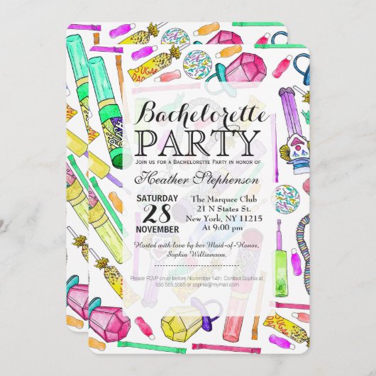 Neon 80's Retro Funny Snoep Pattern Kaart (Voorkant / Achterkant)