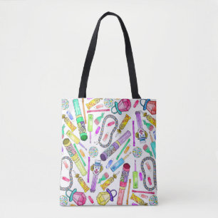 Neon 80's Retro Funny Snoep Pattern Tote Bag