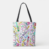 Neon 80's Retro Funny Snoep Pattern Tote Bag (Achterkant)