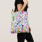 Neon 80's Retro Funny Snoep Pattern Tote Bag (Dichtbij)
