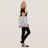Neon 80's Retro Funny Snoep Pattern Tote Bag (Op model)