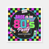 Neon 80s Retro Glow Throwback Verjaardag servetten (Voorkant)