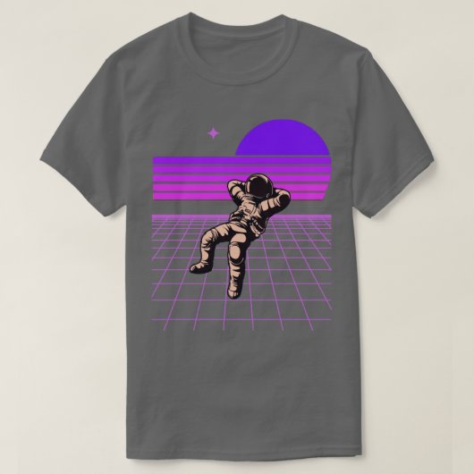 Neon 80s Retro Spaceman Design T-shirt (Design voorkant)