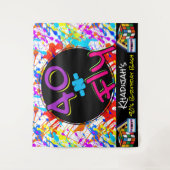 Neon 80's Thema |40 en 40e verjaardag van de Vluch Wandkleed (Voorkant)